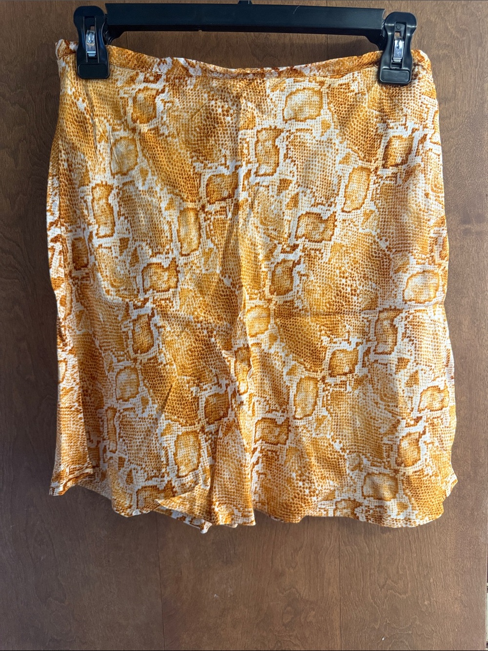Billabong Yellow Snake Print Mini Skirt